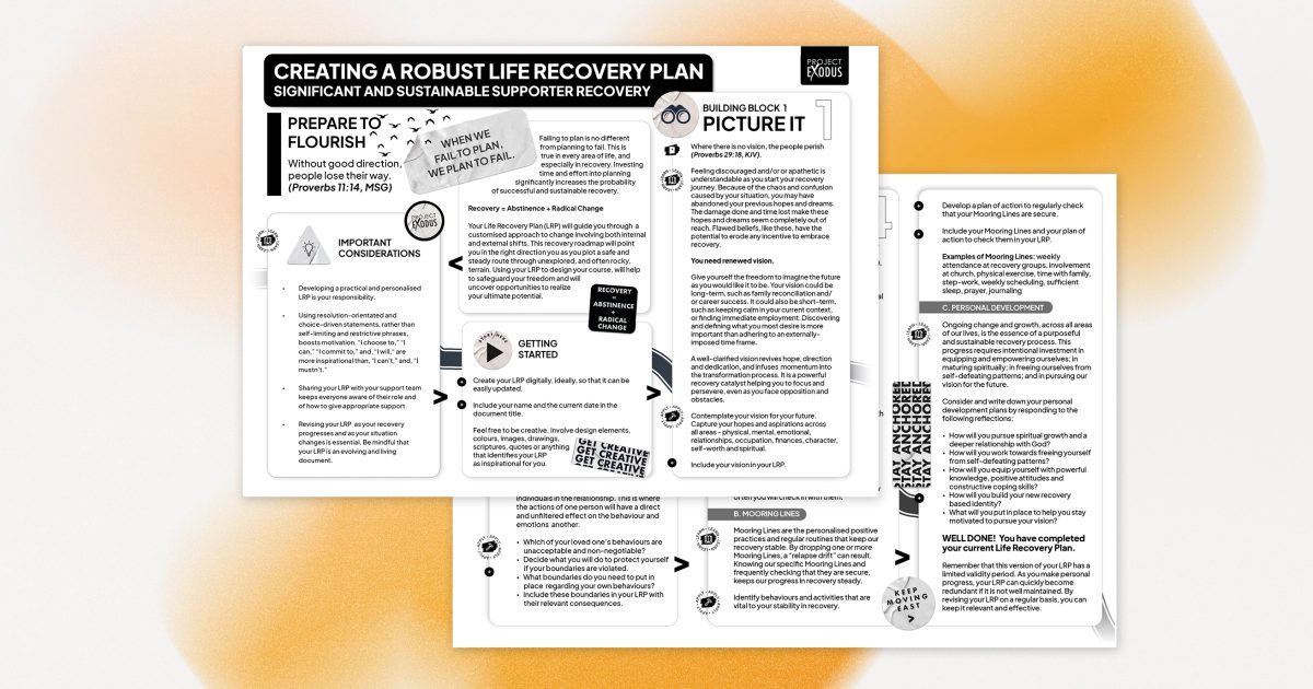Supporter Life Recovery Plan Guidelines | Project Exodu | Project Exodus